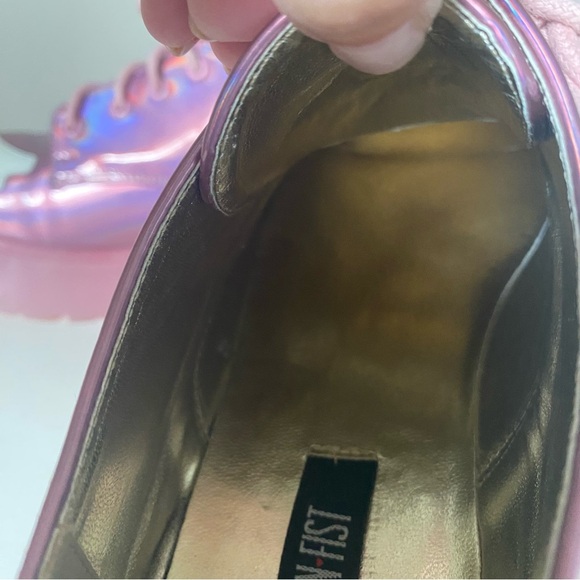 Iron Fist Iridescent Holographic Pink Platform Shoes - Picture 10 of 11